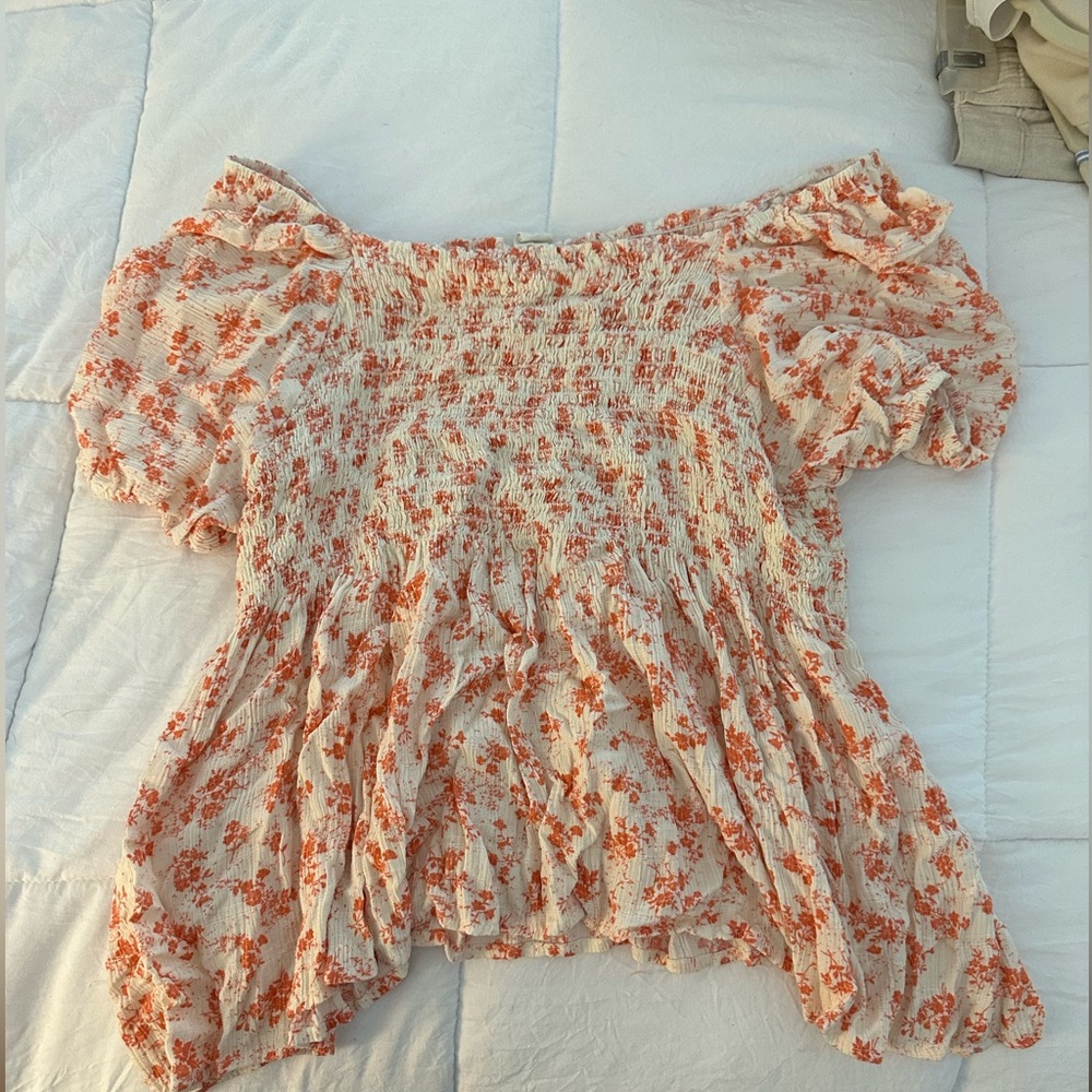 Off the shoulder flowy floral top